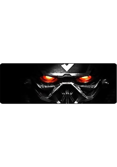 Alkese 70x30 Cm Robot Desenli Dikişli Kaydırmaz Tabanlı Oyuncu Mouse Pad
