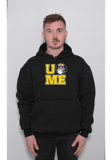 Baskwear Never Give Up John Cena Sweatshirt Unisex Kapüşonlu Hoodie SIYAH