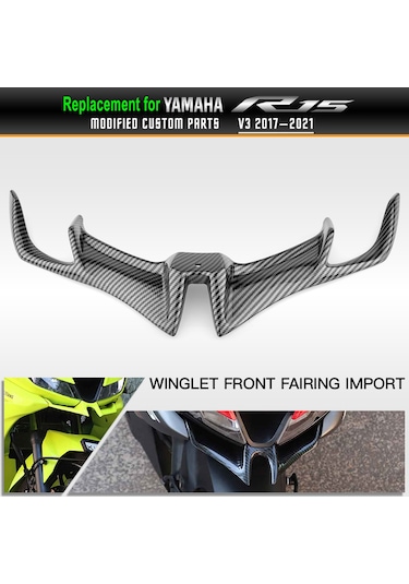 Jeehugo Yamaha R15 V3 2017-2021 İçin Kırmızı Abs Ön Fairing Kanat, Rüzgar Direncini Azaltan Spoiler