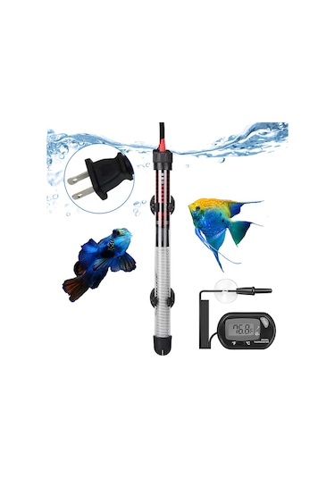 Hfambition Akvaryum Otomatik Isıtıcı Ve Termometre Seti - 25w, 20-34 C Ayar Aralığı, Tamamen Sucuz, Güvenli Isı Regülasyonu Abd Şarj