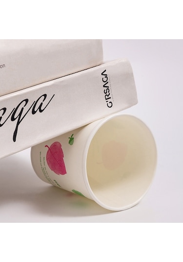 Cbtx 250 Ml Tek Kullanımlık Kağıt Bardak Kalınlaşmış Odun Hamuru Su Bardağı Kırmızı Yaprak