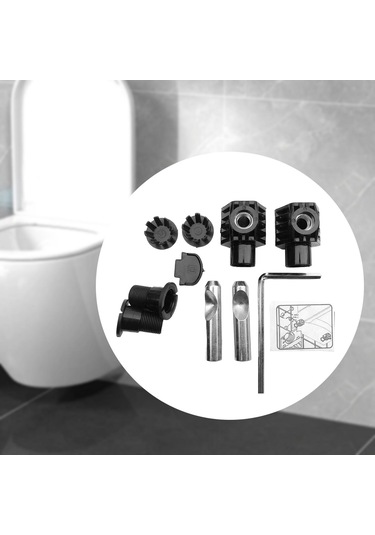 Homyl Duvara Monte Tuvalet Sabitleme Kitleri Pratik Banyo Siyah