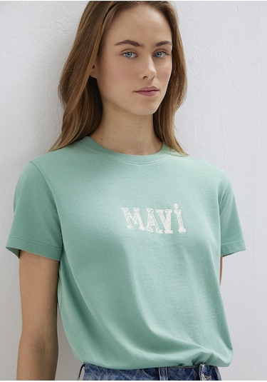 Mavi - Mavi Baskılı Yeşil Tişört 1612232-71480 Yeşil