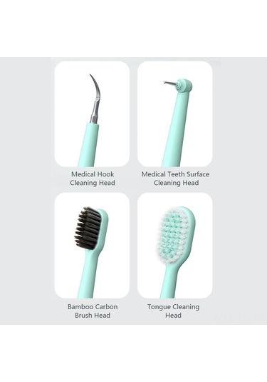 Skycity Ultrasonic Diş Temizleyici: Taş Ve Plak Kaldırıcı, 4 Değiştirilebilir Uç Fırçalama, Dil Temizleme , Ipx6 Su Geçirmez, Siyah Renk