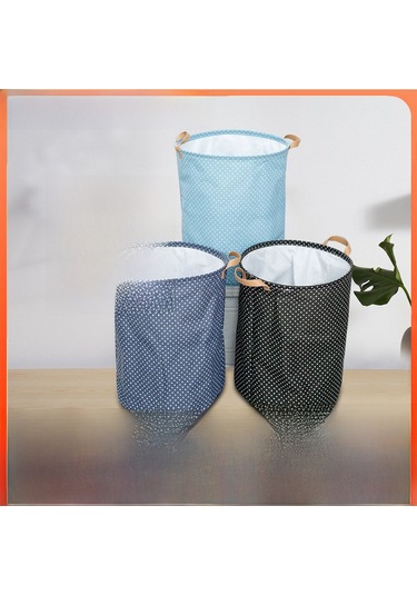 Yifomall Yeşil Nokta Pu Çerçeveli Kolluklu Kumaş Çok Amaçlı Katlanabilir Giyim-oyuncağı Saklama Sepeti Diğer