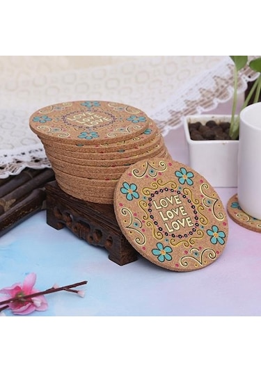 4 Adet İçecek Yalıtım Doğal Bardak Yuvarlak Isı Mat Mantar Bardak Masa Dekoru Diğer