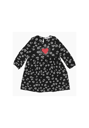 Kalıp Baskılı Taşlı Kız Çocuk Elbisesi Yaş Kız Çocuk Elbise Model