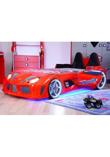 Setaymobilya Bazalı Arabalı Yatak , Audi V7 Full Led Bazalı Araba Yatak *Setay