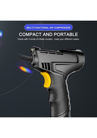 Teltree El Tutan Kablosuz Hava Kompresörü - Araç Lastikleri İçin Sıcaklık Gösteren Hızlı Şişirici