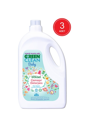 U Green Clean Baby Organik Lavanta Yağlı Bitkisel Çamaşır Deterjanı 3 x 2750 ML