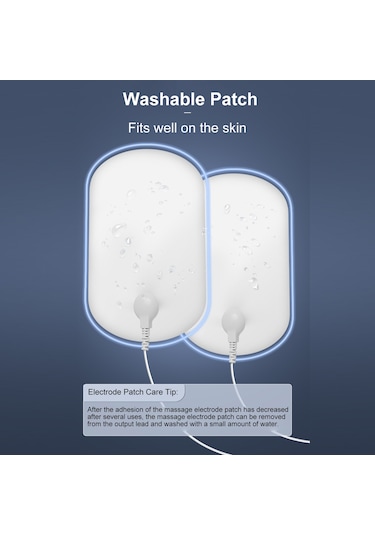 Xindoker Portatif Ems Elektrikli Boyun Masaj Cihazı - 6 Mod 16 Seviye Güç, 600mah Şarjlı, Mavi + 2 Adet Yama, İngilizce Paket Mavi