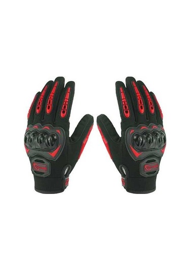 Novahub Erkek Kadın Nefes Alabilir Motosiklet Eldiveni, Kayma Önleyici, Dokunmatik Ekran Uyumlu, Dört Mevsim Kullanım, Siyah-kırmızı, Xxl