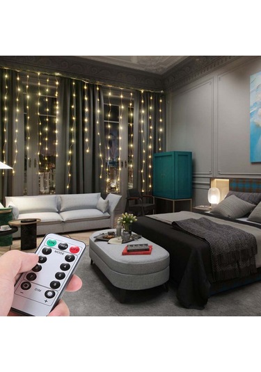 Konesam Usb Kumandalı Led Pencere Perde Işığı 3x2m 200 Renkli Işık, Noel Düğün Partisi Dekorasyonu, Ip44 Su Geçirmez