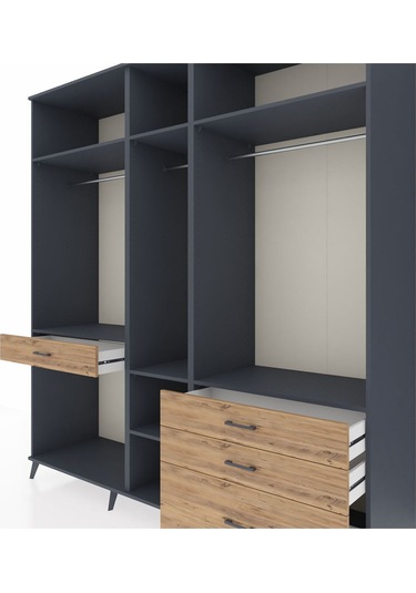 Kronos Dolap 7 Raflı 4 Çekmeceli 3 Askılı 220x59x243 Antrasit-antrasit/çam Antrasıt/atlas Çam Kronos Dolap 7 Raflı 4 Çekmeceli 3 Askılı 220x59x243 Antrasit-antrasit/çam Antrasıt/atlas Çam