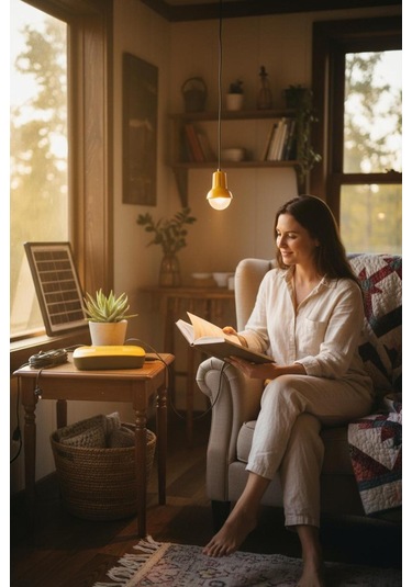 Solar Panelli Kamp, Karavan, Bahçe, Balkon Aydınlatma Seti