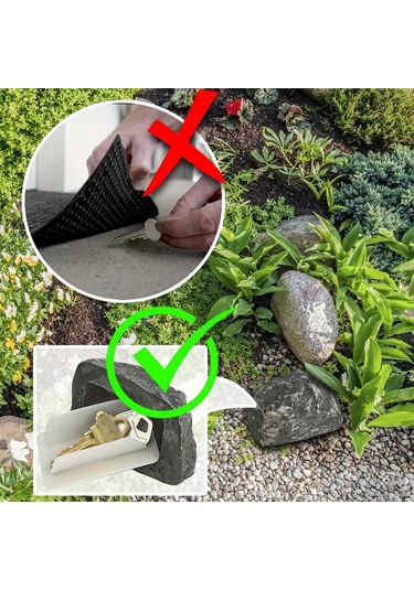 Yaozixa Grafit Renkli Reçine Taş Figürlü Anahtar Saklama Kutusu - Gizli Para Ve Eşya Saklama Kutu - Ev Kullanıma Uygun, Dayanıklı Materyal Siyah - Gri