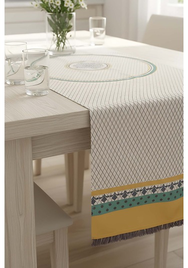 Safran Luxe Keten Runner 45x140 Cm Çok Renkli