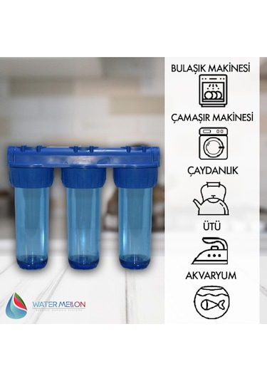Watermelon Daire Bina Sayaç Girişi 3 Aşama Su Arıtma Sistemi Ağır Kireç Önleyici Set