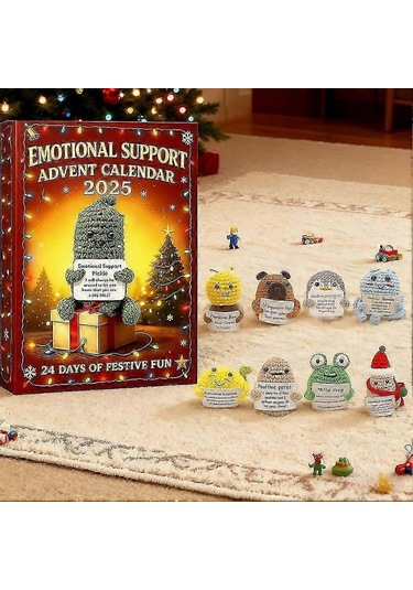 Duygusal Destek İçin 25-26 Advent Takvimi 2025. Ev Noel Dekorasyonu İçin Şenlikli 24 Günlük Noel Geri Sayım Oyuncağı.