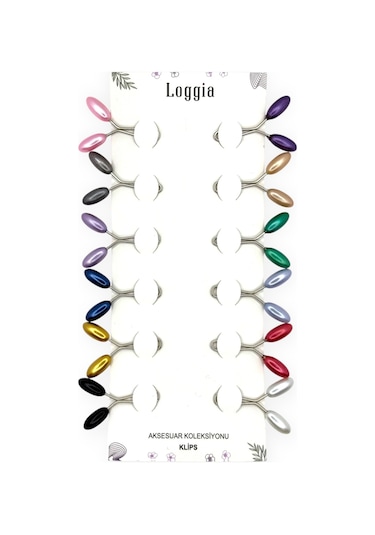 Eşarp Şal Klipsi 12 Adet Arpa Model Karışık Renk Klips - Kadın Tesettür Aksesuar İğne Karışık