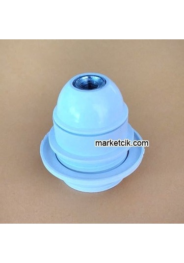 Marketcik E27 Beyaz Yarım Dişli Rondelalı İtalyan Duylar