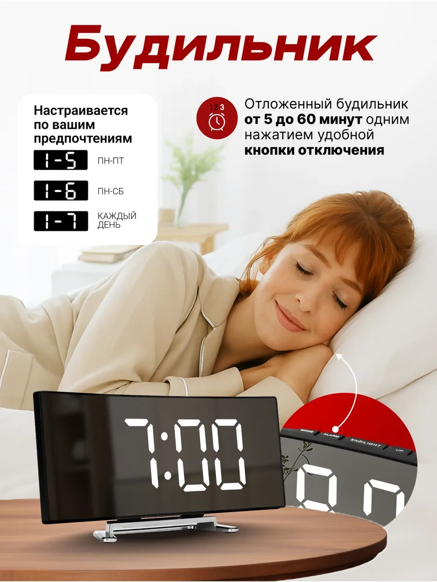 Casy Market Masaüstü Elektronik Saat Prizden Şarjlı Çalar Saat İç Mekan İçin 65408442 Beyaz