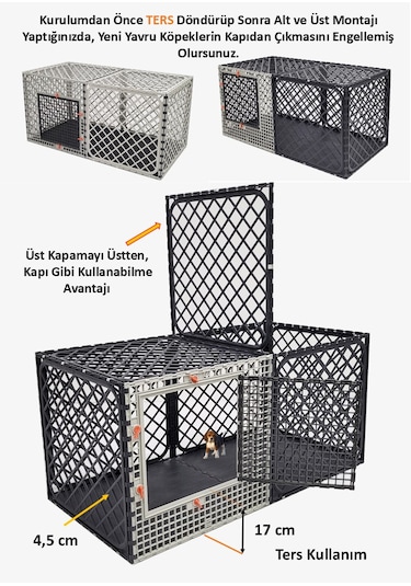 Leganest Alt Üst Kapalı Ultra Sağlam Çit Kafes 60 x 120 x 60 CM