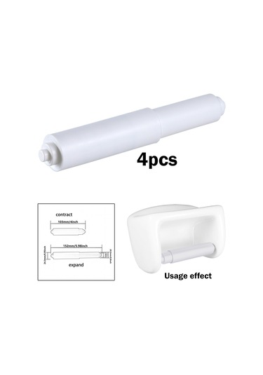 Suntek 4x Tuvalet Kağıdı Tutucu Yaylı Çubuklar Banyo Beyaz