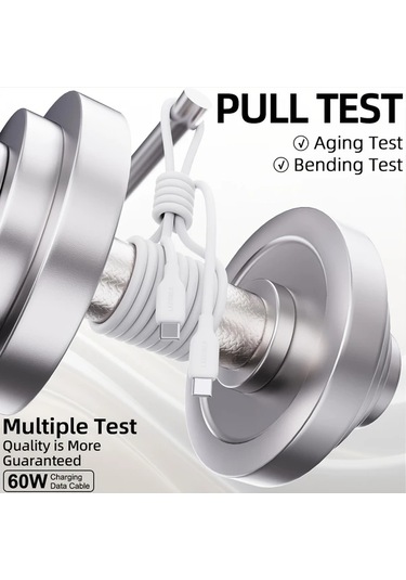 Willowhaven Beyaz 10ft 60w Usb C Kablosu Yumuşak Silikon Hızlı Şarj Macbook Uyumlu Samsung