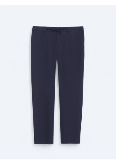 Lacivert Düz Dokuma Jogging Fit Casual Pantolon Lacivert