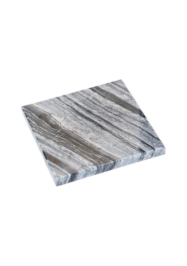 Dekoratif Sunumluk Antrasit Doğal Mermer Taş - 20x20 Cm