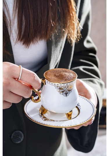 Acar Hemera 6 Kişilik Porselen Kahve Fincanı Takımı SCT-21-0240