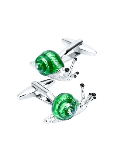 Suntek Narin Yeşil Pirinç Salyangoz Tasarım Kol Düğmeleri 3d Yeşil