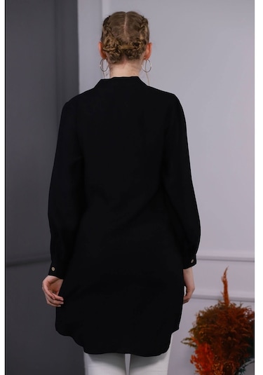 Gabria Kadın Düğmeli Tunik Siyah