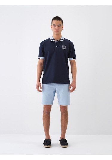 Xint Lacivert Pamuk Dokulu Regular Fit Tişört 502256