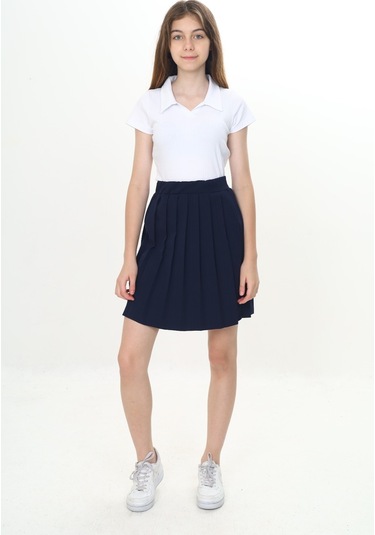 Toontoy Kız Çocuk Piliseli Okul Etek Lacivert