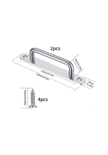 Fosenze Stainless Çelik Kaydırma Kapı Kolu Tabanlı - Dolap, Gardrop, Şube İçin 160mm Dayanıklı Tuş Kolu Seti 2 Adet