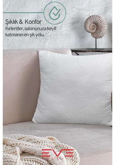 Eve Tekstil 4 Adet Diamant Plus Kare Kırlent Yıkanabilir Antialerjik Silikon Elyaf Yastık 40x40cm 400 Gr
