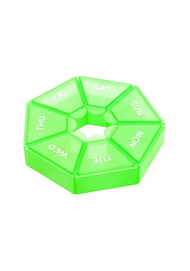 Yeşil 1 Adet Hap Kutusu Plastik 7 Gün Tablet Şeker Kutusu Taşınabilir Depolama Tablet Tutucu Seyahat Organizatör Hap Dağıtıcı Konteyner