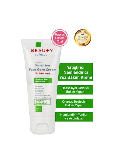 Beauty Collection Hassas Ciltlere İçin Yatıştırıcı ve Nemlendirici Yüz Bakım Kremi 50 ML