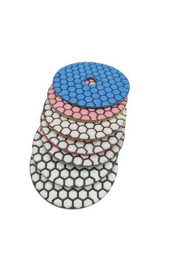 7 Adet 4 Inç Set Islak Kuru Elmas Parlatma Pedleri E10335