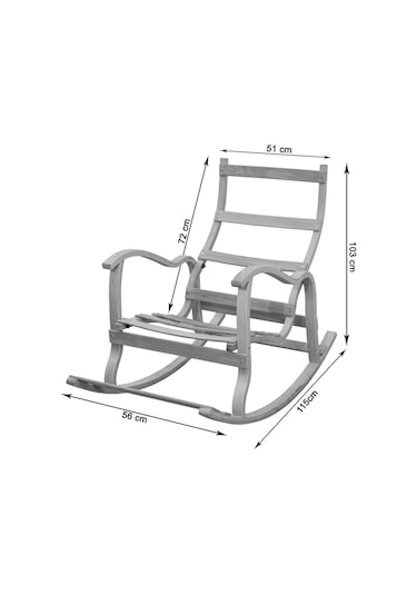 Evoke Lüx Ahşap Çift Minderli Çift Cepli Sallanan Sandalye Kahve-krem Kahverengi - Krem