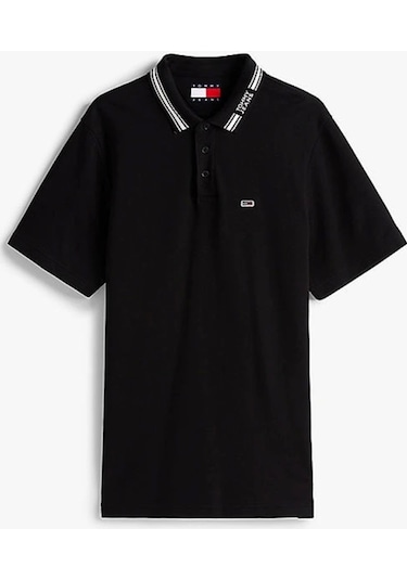 Tommy Hilfiger Erkek Siyah Regular Fit Polo Yaka T-shirt SIYAH Siyah