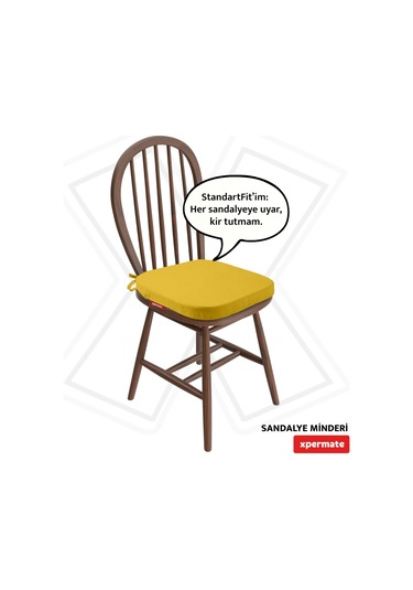 Xpermate Standartfit Oval Sandalye Minderi 42x42x5 Sarı