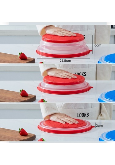 Aubyhe Sıcaklığa Dayanıklı Silikon Mikrodalga Kapağı: Yağ Ve Spreyi Engeller, Muhafaza Ve Çekmeceli Tasarım Siyah Diğer