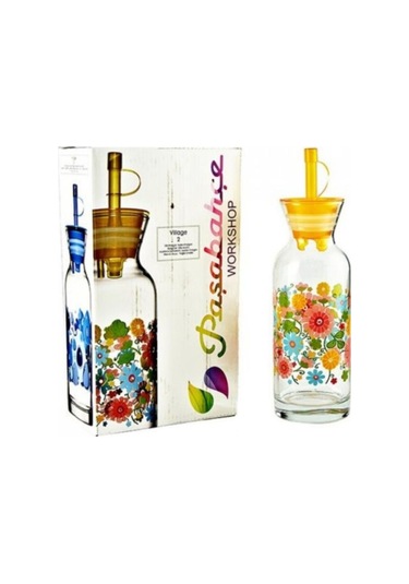 Paşabahçe 43804 Plastik Kapaklı Renkli Desenli Yağlık 2li Set Çok Renkli