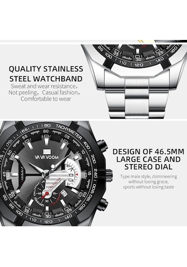 Siyah Va Va Voom Üst Marka Lüks İzle Moda Rahat Askeri Kuvars Spor Kol Saati Tam Çelik Su Ge Saat Relogio Erkek Kol Saati 57979090