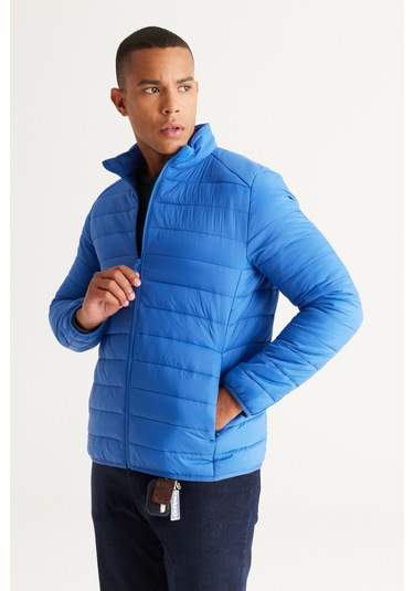 Ac&Co / Altınyıldız Classics Standart Fit Normal Kesim Dik Yaka Erkek Mont Indigo İndigo