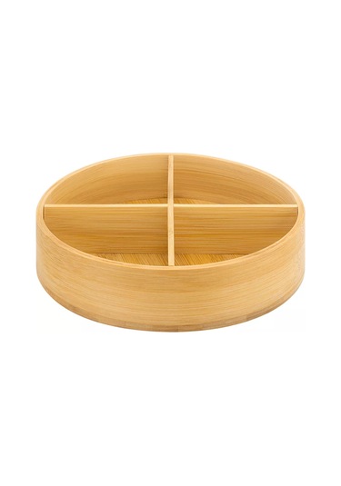 Elan Gallery 4 Bölmeli Dönen Bambu Standı 24x24x7,2 Cm 208742514 Açık Kahverengi