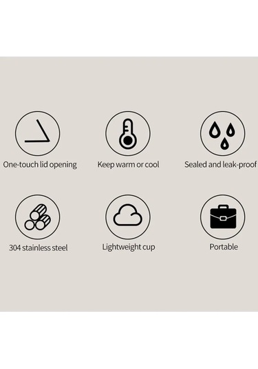 500 Ml Termal Kupa Sızdırmaz Termos Kupa Kahve Çift Duvar 304 Diğer Siyah